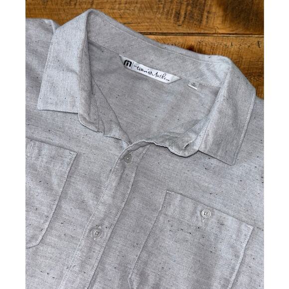 Mens Travis Mathew Gray Lightweight Long Sleeve Button Down Flannel Pockets XL - Picture 1 of 9